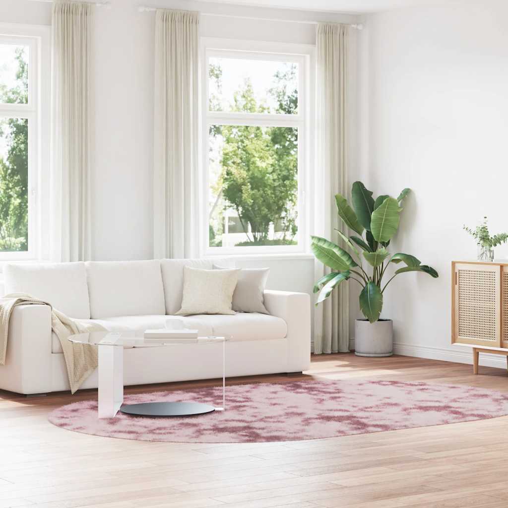Hoogpolig vloerkleed NAVARRA 300x200 cm polyester stoffig roze