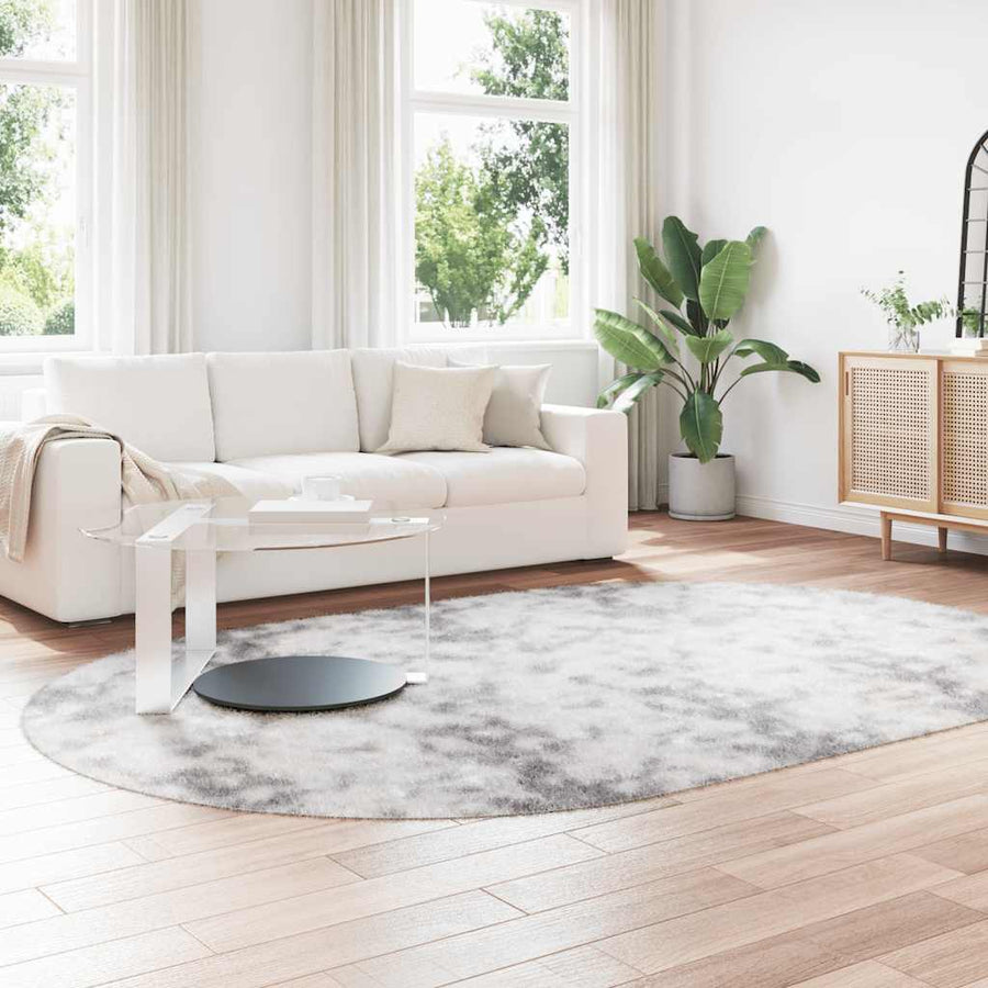 Hoogpolig vloerkleed NAVARRA 300x200 cm polyester lichtgrijs