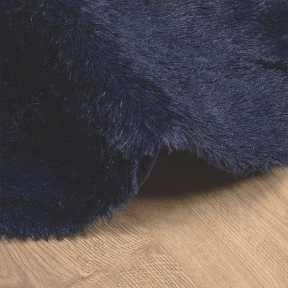 Hoogpolig vloerkleed NAVARRA 300x200 cm polyester marineblauw