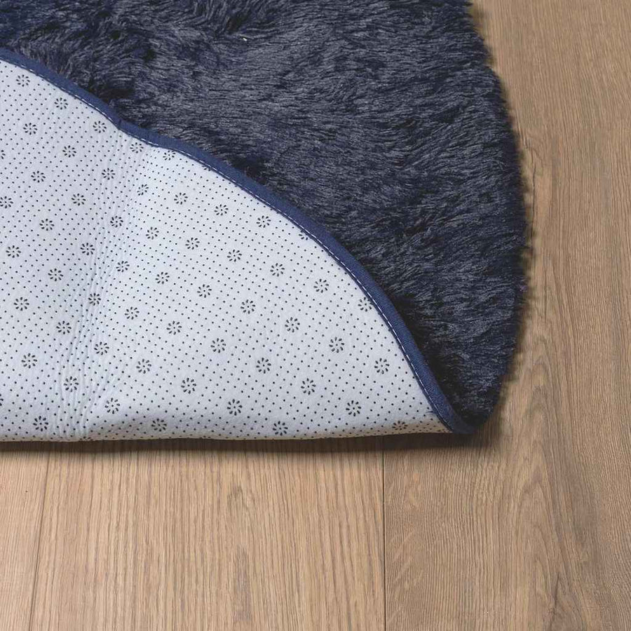 Hoogpolig vloerkleed NAVARRA 300x200 cm polyester marineblauw