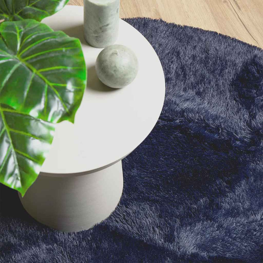 Hoogpolig vloerkleed NAVARRA 300x200 cm polyester marineblauw