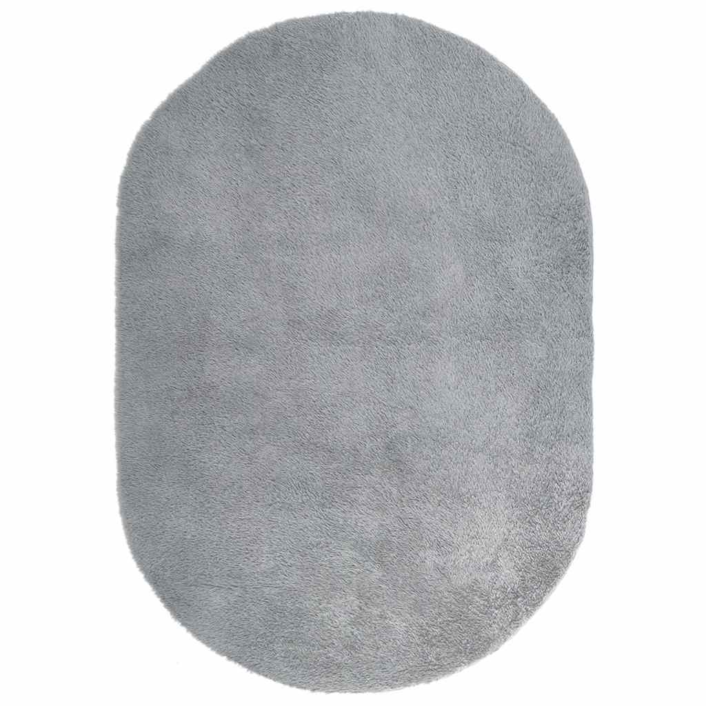 Hoogpolig vloerkleed NAVARRA 300x200 cm polyester zilvergrijs