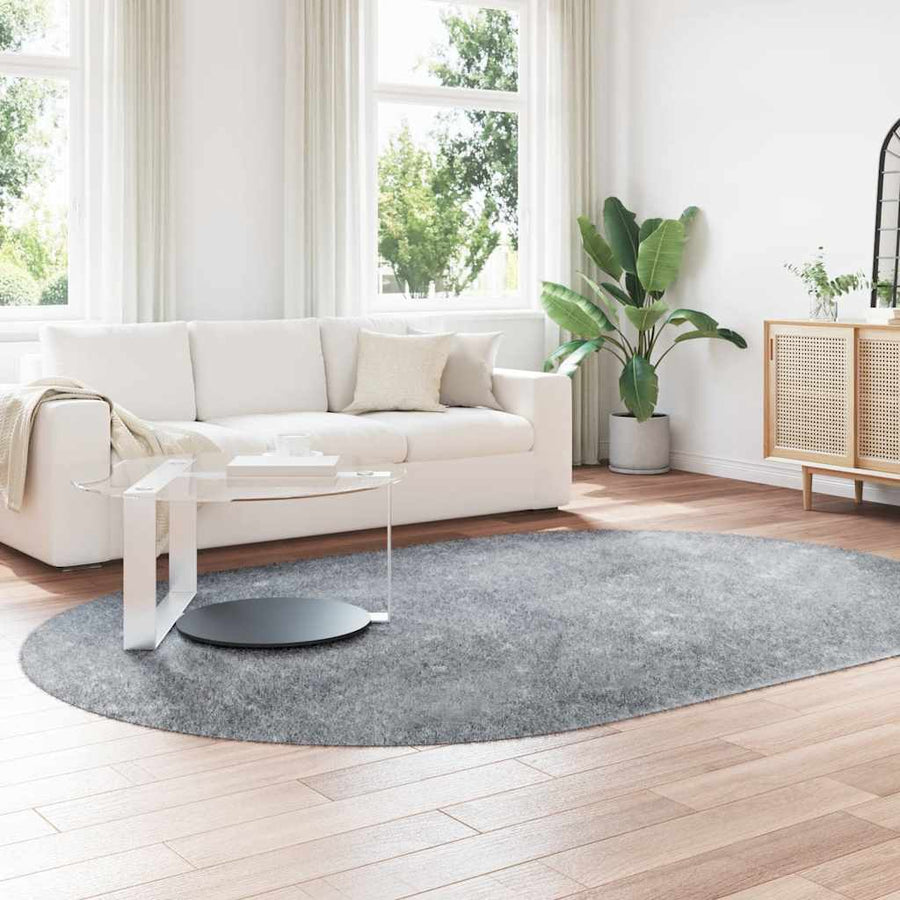 Hoogpolig vloerkleed NAVARRA 300x200 cm polyester zilvergrijs