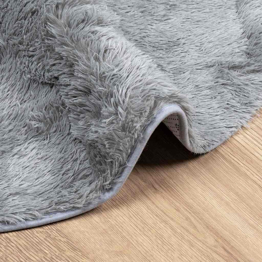 Hoogpolig vloerkleed NAVARRA 300x200 cm polyester zilvergrijs