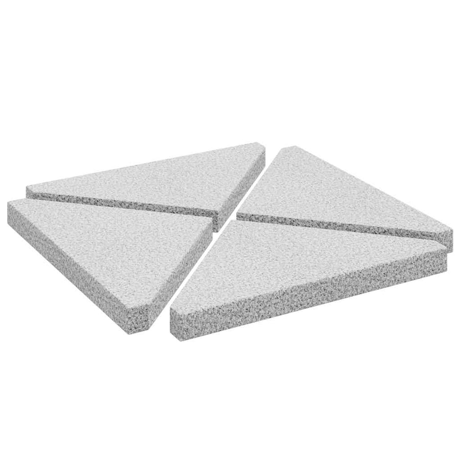 Parasolvoetplaten 4 St Driehoekig 14 Kg Graniet