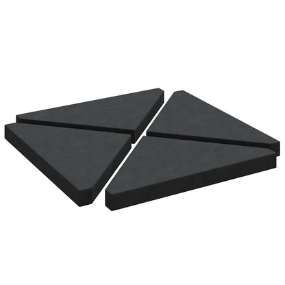 Parasolvoetplaten 4 St Driehoekig 14 Kg Graniet Zwart