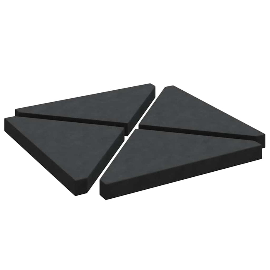 Parasolvoetplaten 4 St Driehoekig 14 Kg Graniet Zwart