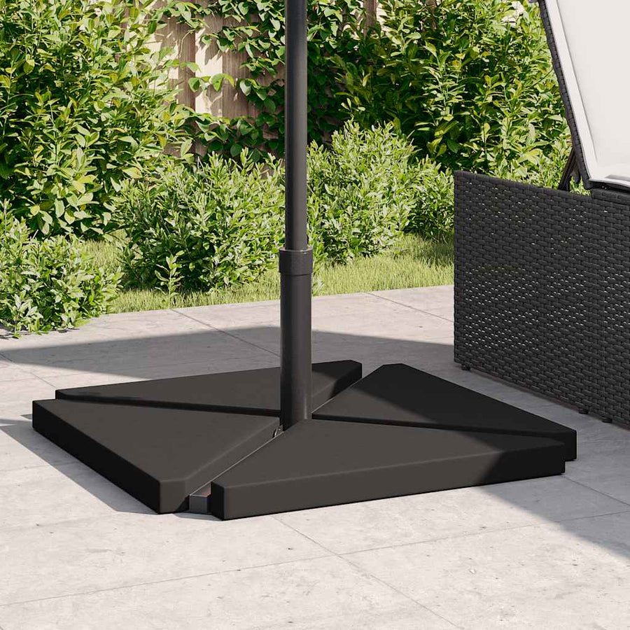 Parasolvoetplaten 4 St Driehoekig 14 Kg Graniet Zwart