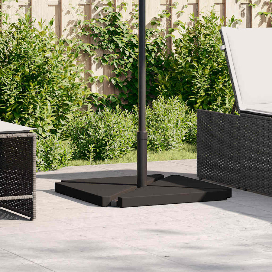 Parasolvoetplaten 4 St Driehoekig 14 Kg Graniet Zwart