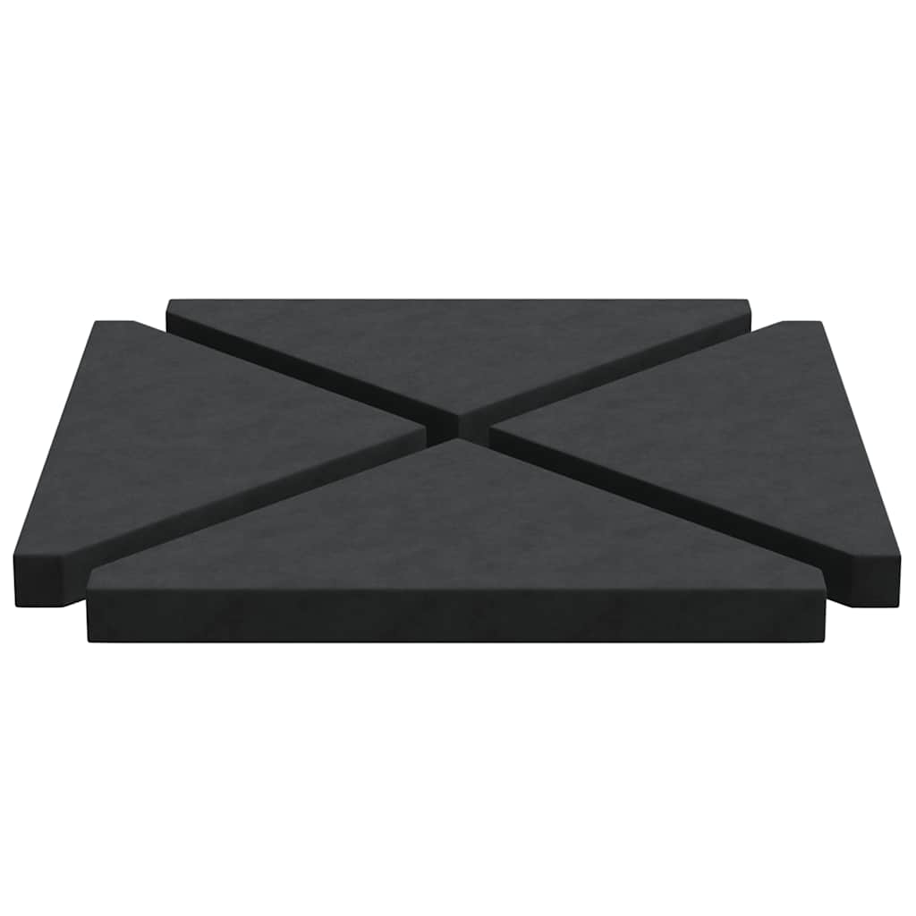 Parasolvoetplaten 4 St Driehoekig 14 Kg Graniet Zwart