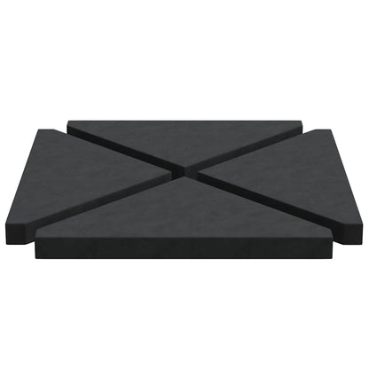 Parasolvoetplaten 4 St Driehoekig 14 Kg Graniet Zwart