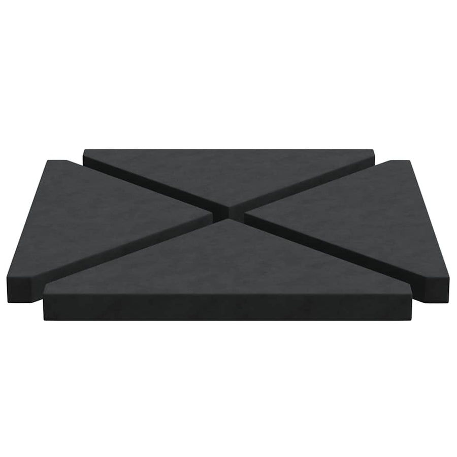 Parasolvoetplaten 4 St Driehoekig 14 Kg Graniet Zwart
