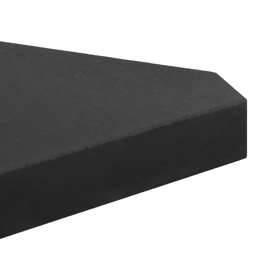 Parasolvoetplaten 4 St Driehoekig 14 Kg Graniet Zwart