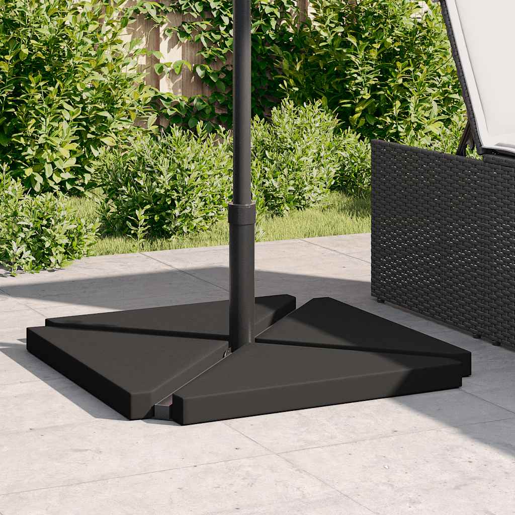 5-Delige Set Parasolvoeten Voor In De Tuin Graniet En Staal Zwart