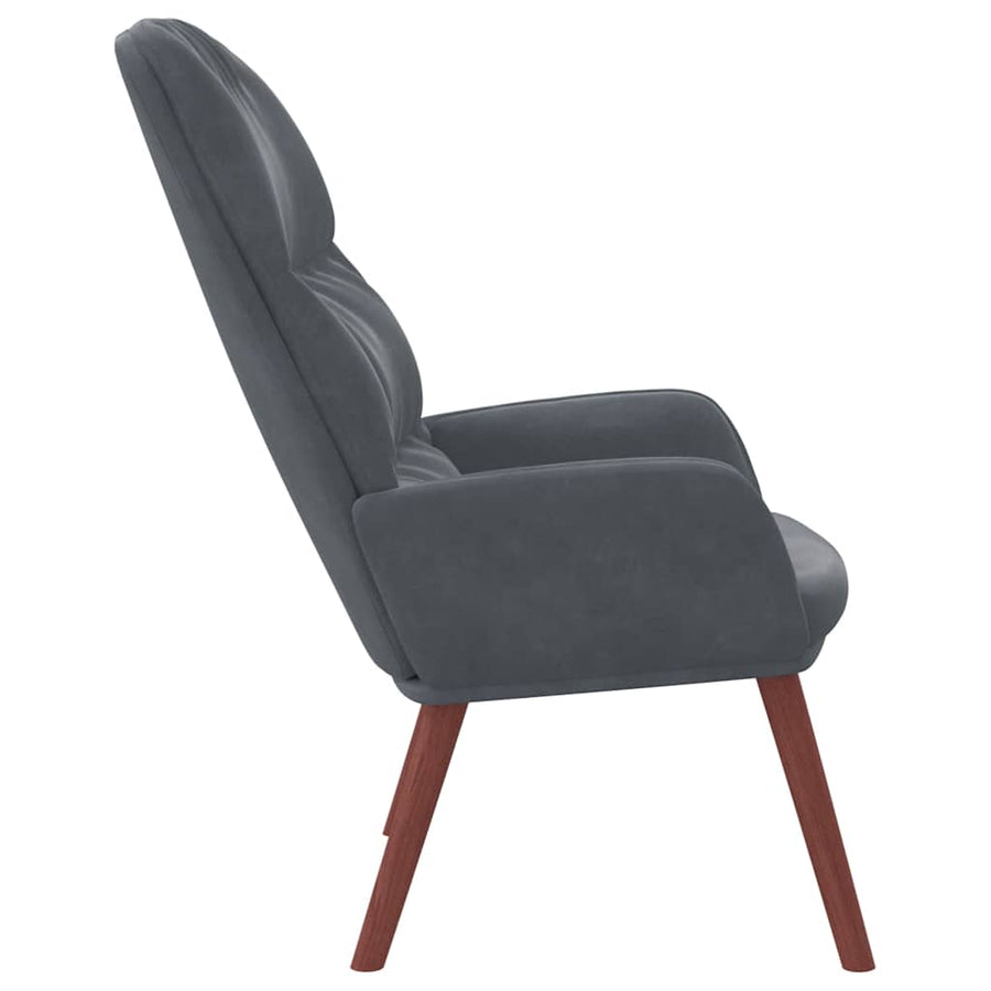 Relaxstoel Fluweel 1 Donkergrijs