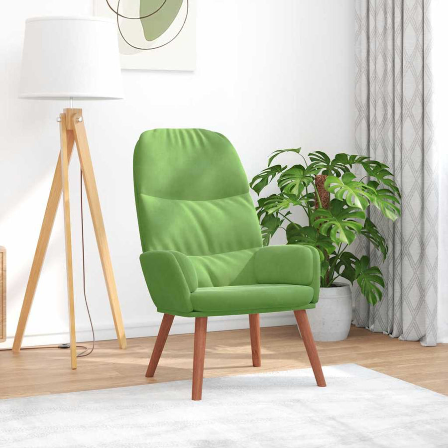 Relaxstoel fluweel lichtgroen