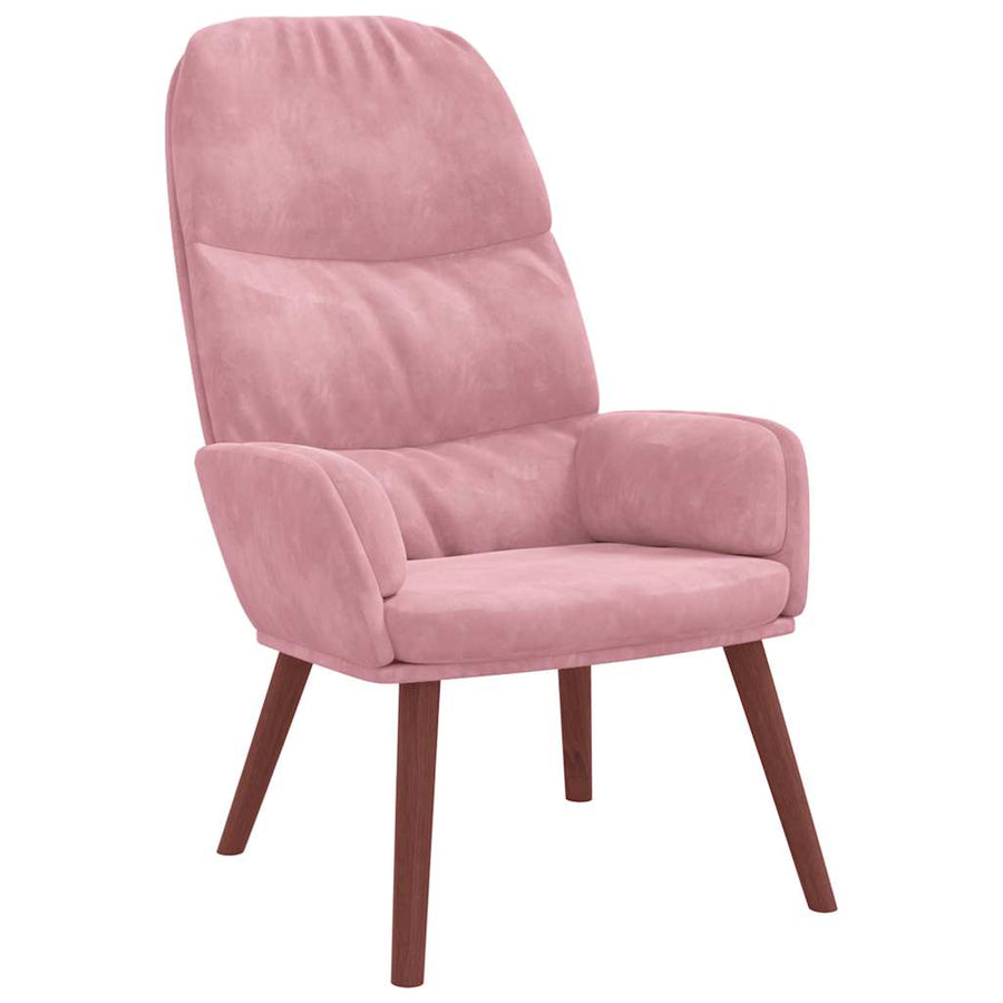 Relaxstoel fluweel roze
