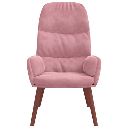 Relaxstoel fluweel roze