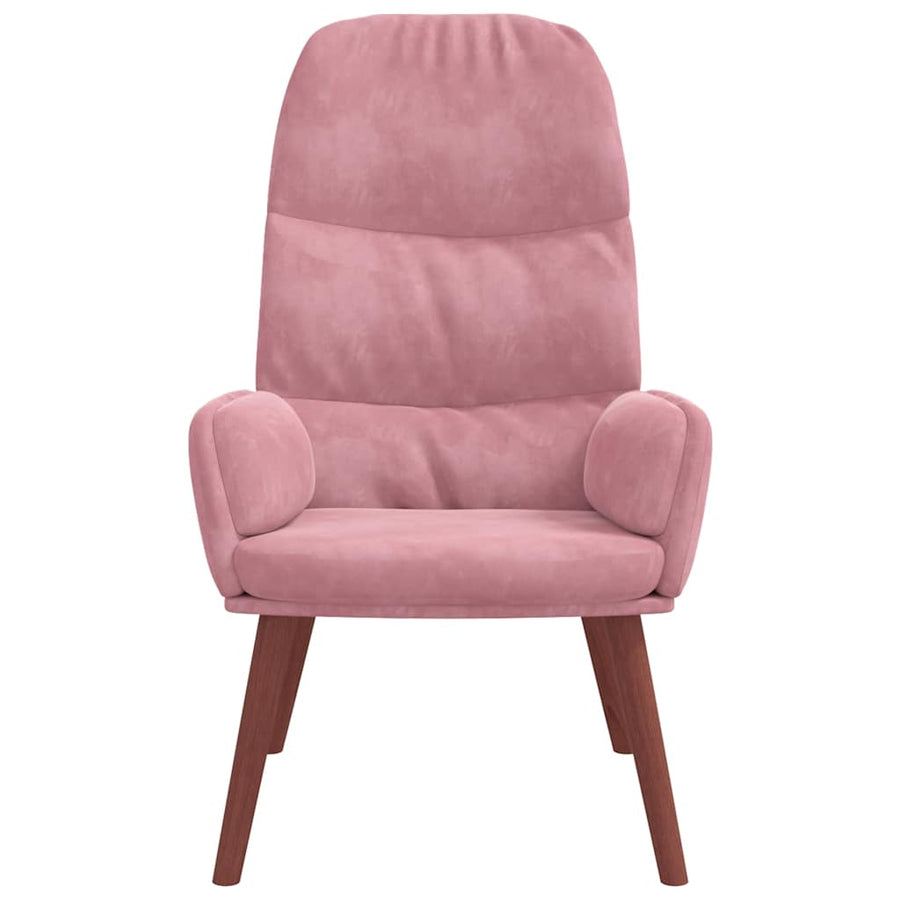 Relaxstoel fluweel roze