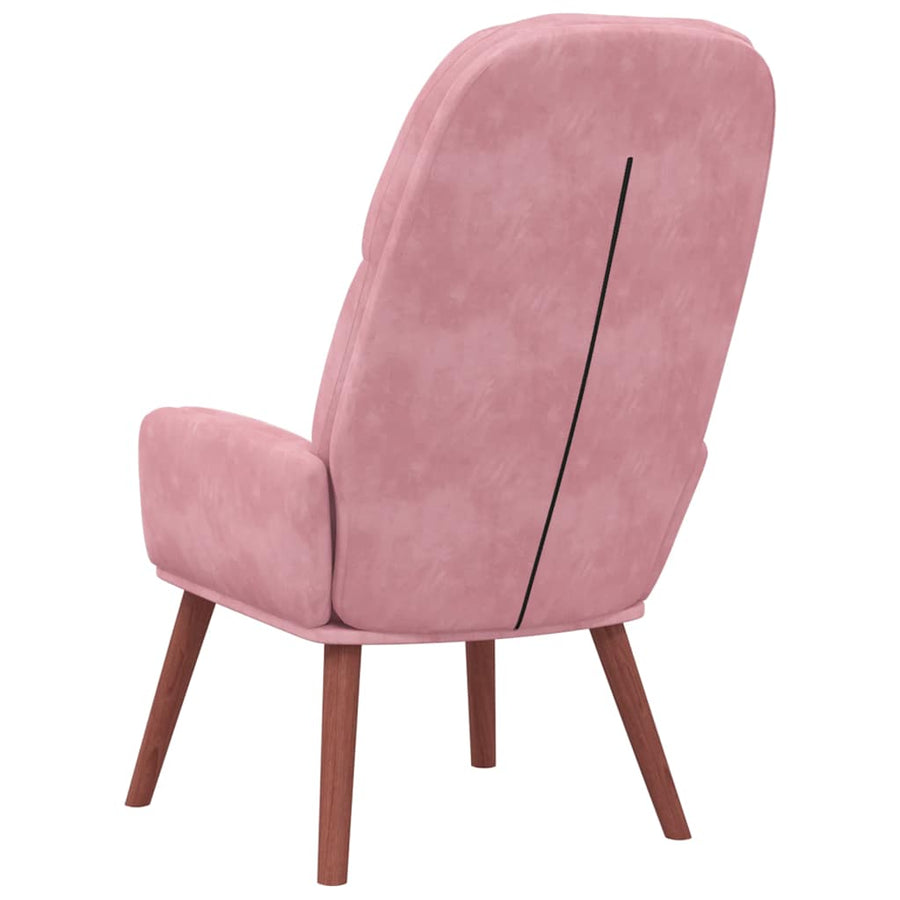 Relaxstoel fluweel roze