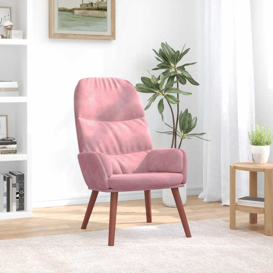 Relaxstoel fluweel roze