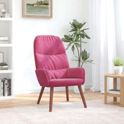 Relaxstoel fluweel wijnrood 70x77x98 cm