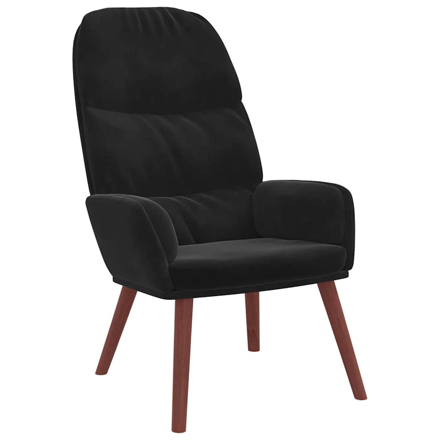 Relaxstoel Fluweel 1 Zwart