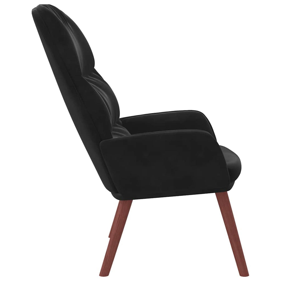 Relaxstoel Fluweel 1 Zwart