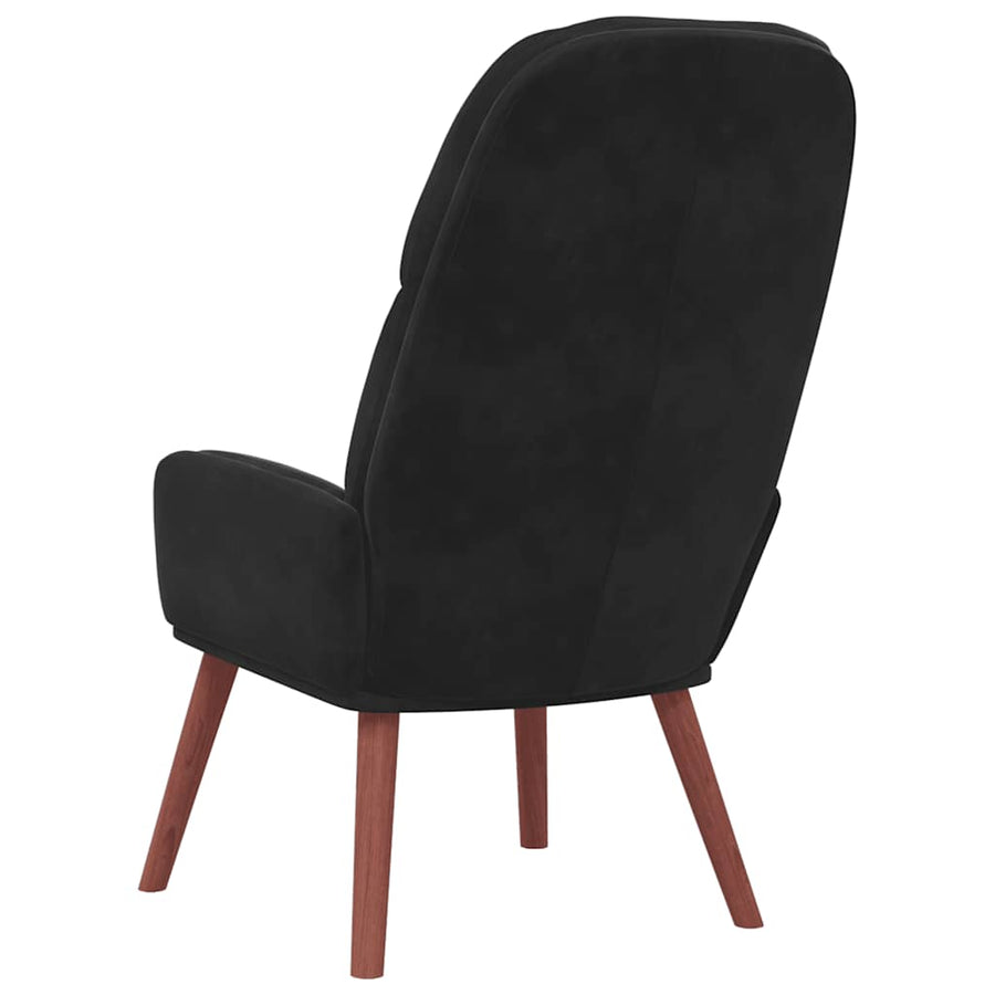 Relaxstoel Fluweel 1 Zwart