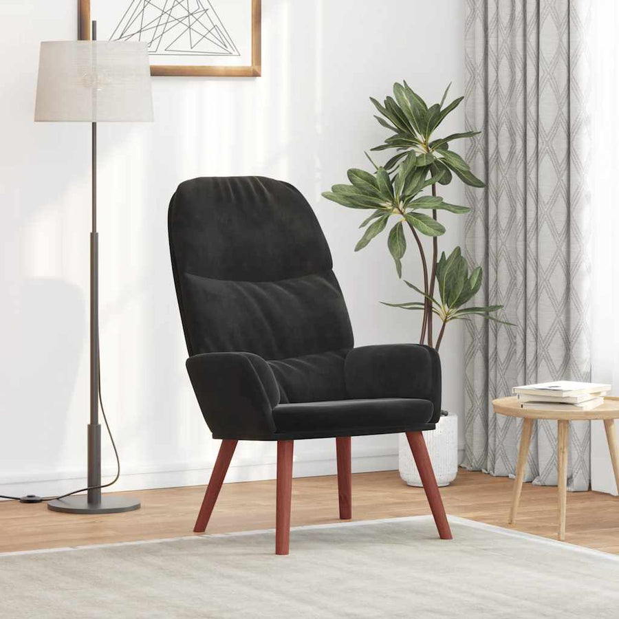 Relaxstoel Fluweel 1 Zwart