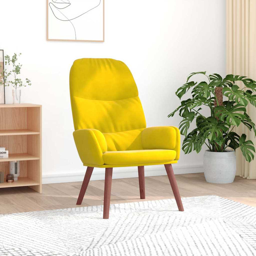 Relaxstoel Fluweel 1 Geel