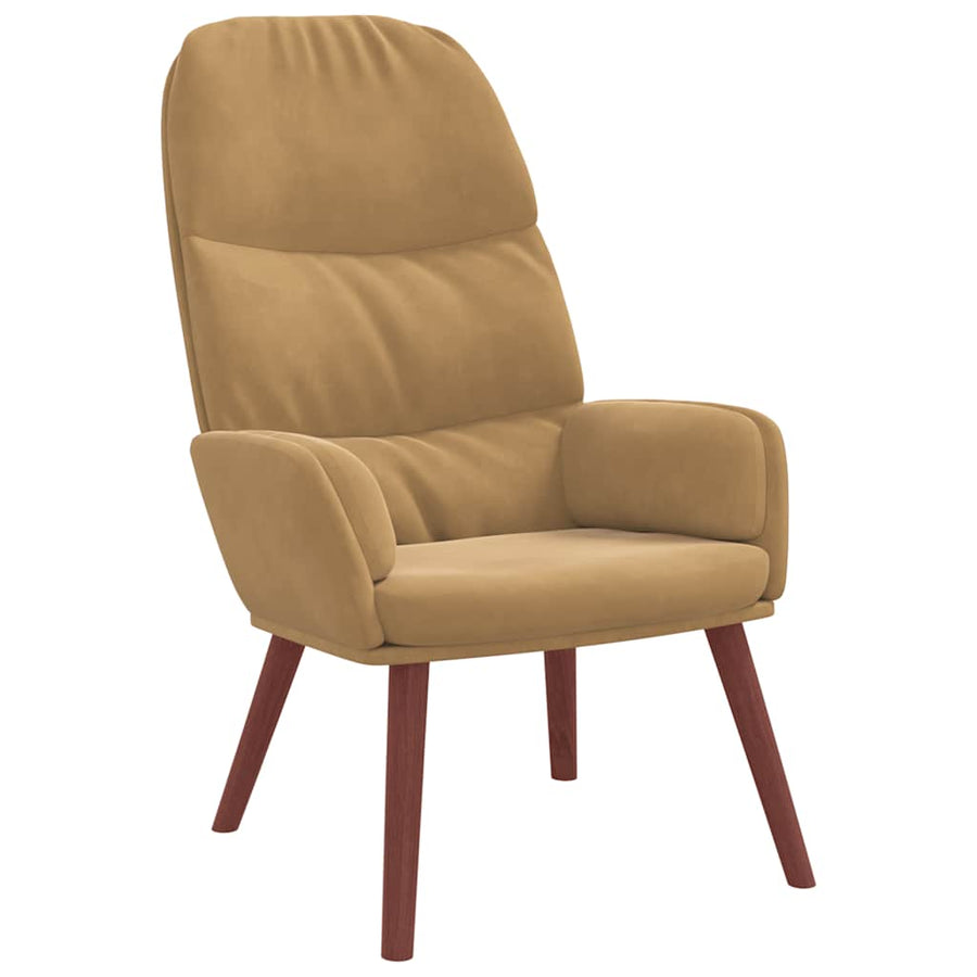 Relaxstoel fluweel bruin