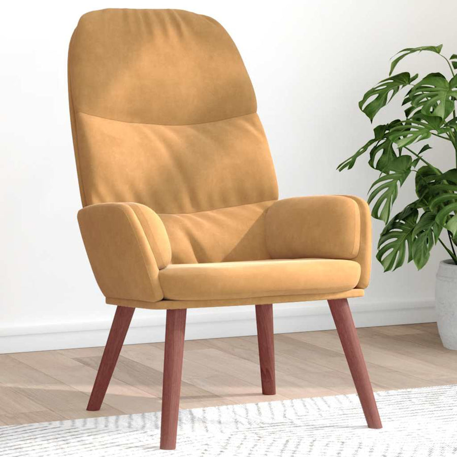 Relaxstoel fluweel bruin