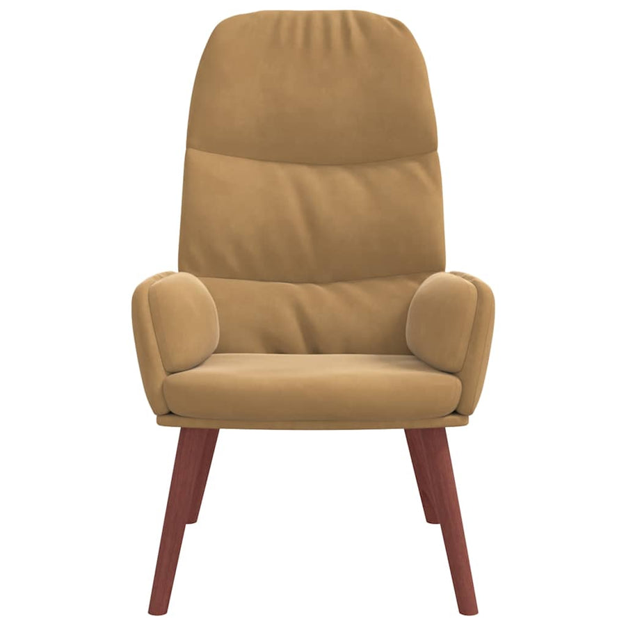 Relaxstoel fluweel bruin