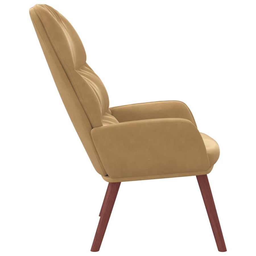 Relaxstoel fluweel bruin
