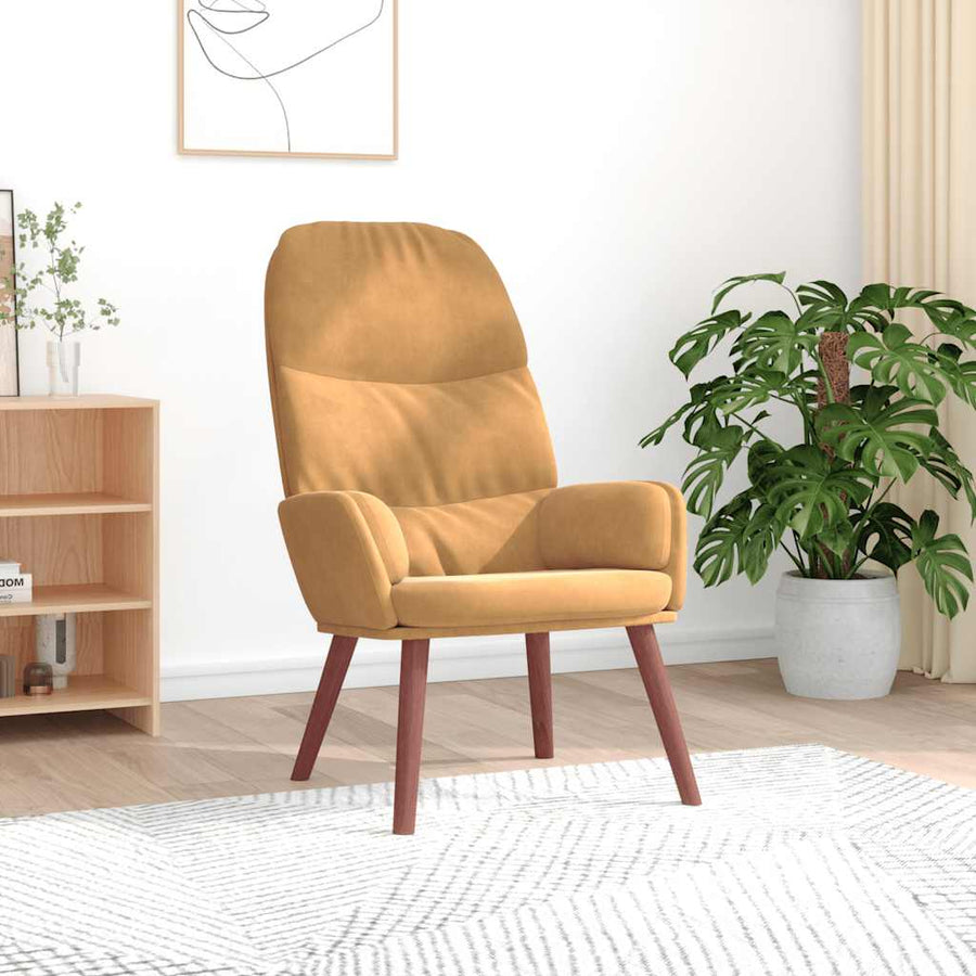Relaxstoel fluweel bruin
