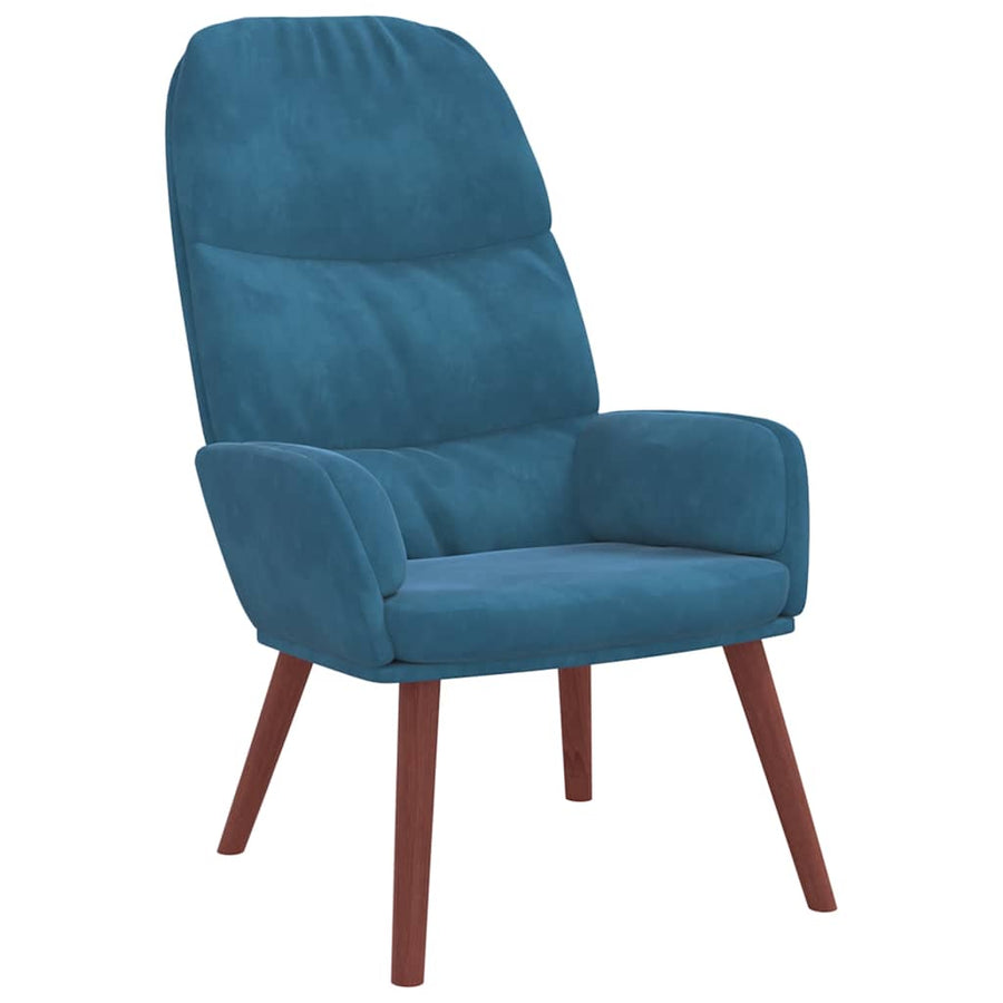 Relaxstoel Fluweel 1 Blauw