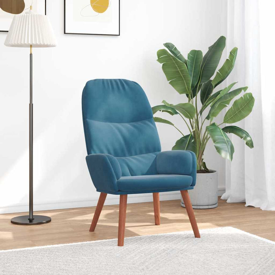 Relaxstoel Fluweel 1 Blauw