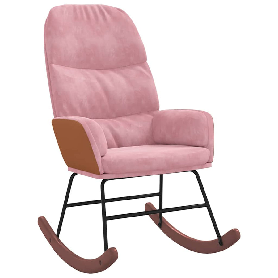 Schommelstoel Fluweel 1 Roze