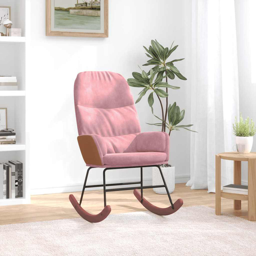 Schommelstoel Fluweel 1 Roze