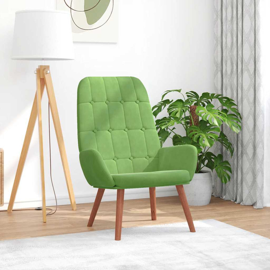 Relaxstoel fluweel lichtgroen