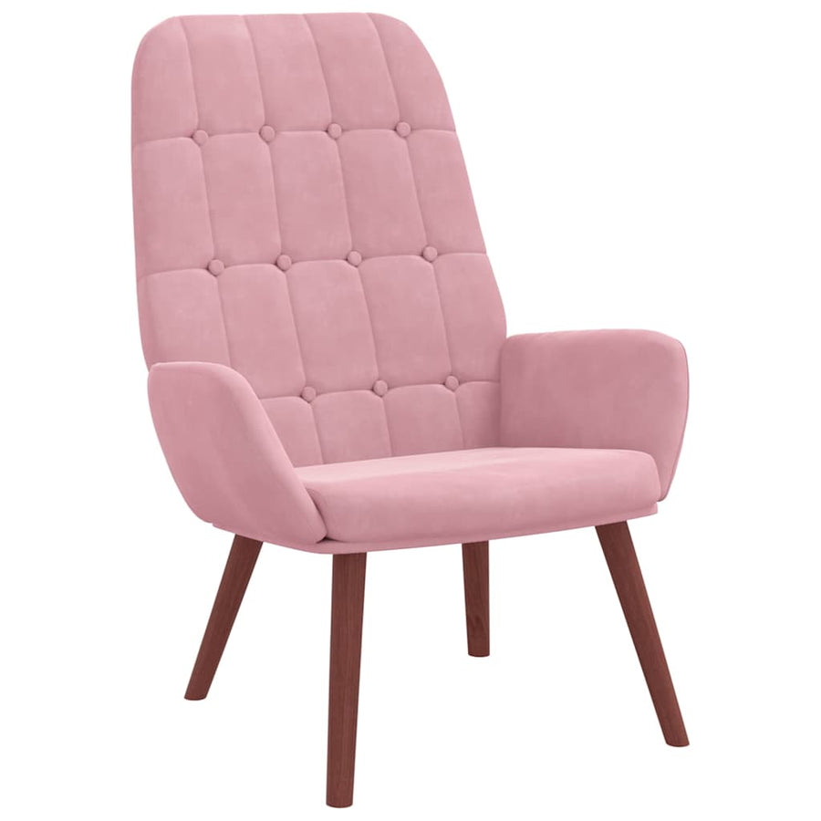 Relaxstoel fluweel roze