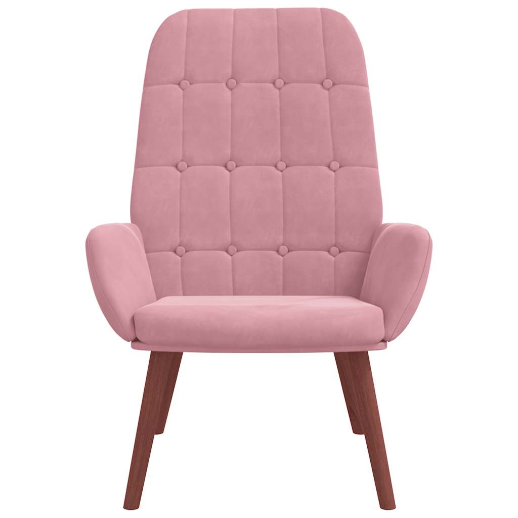 Relaxstoel fluweel roze