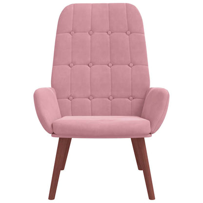 Relaxstoel fluweel roze