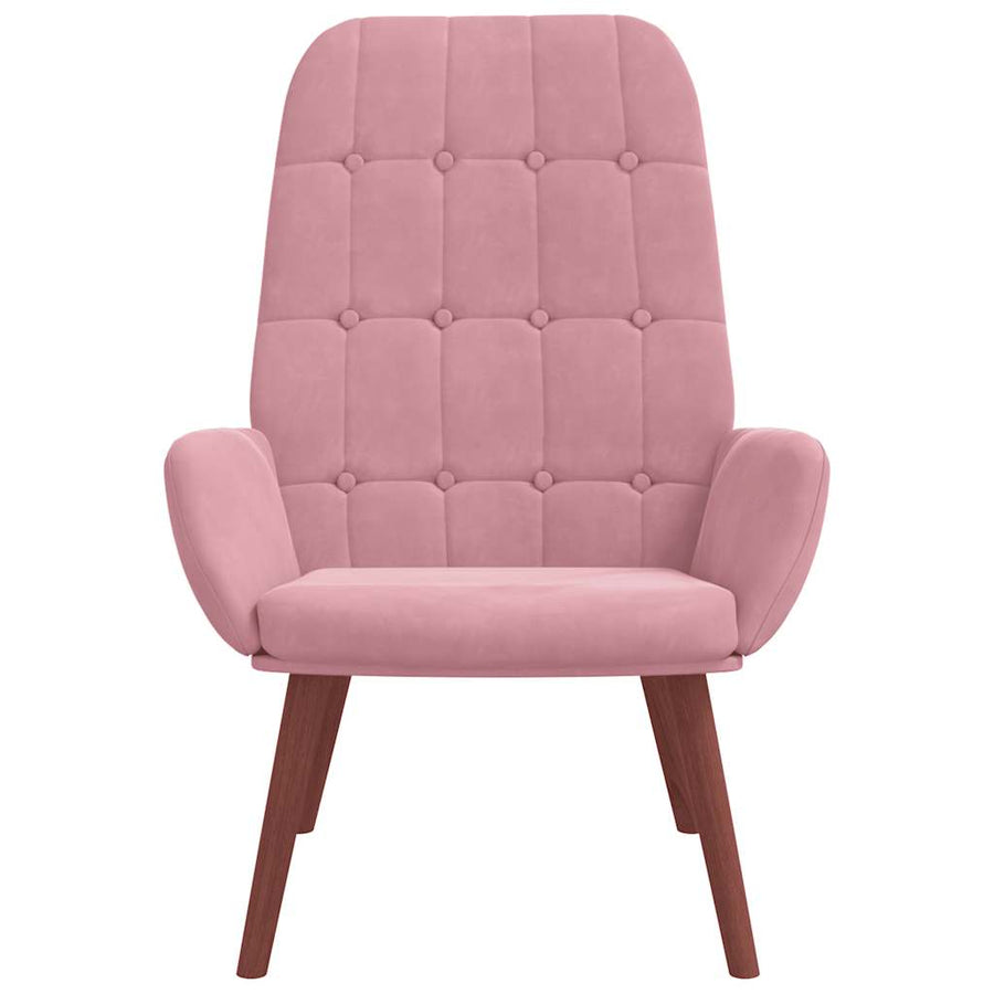 Relaxstoel fluweel roze