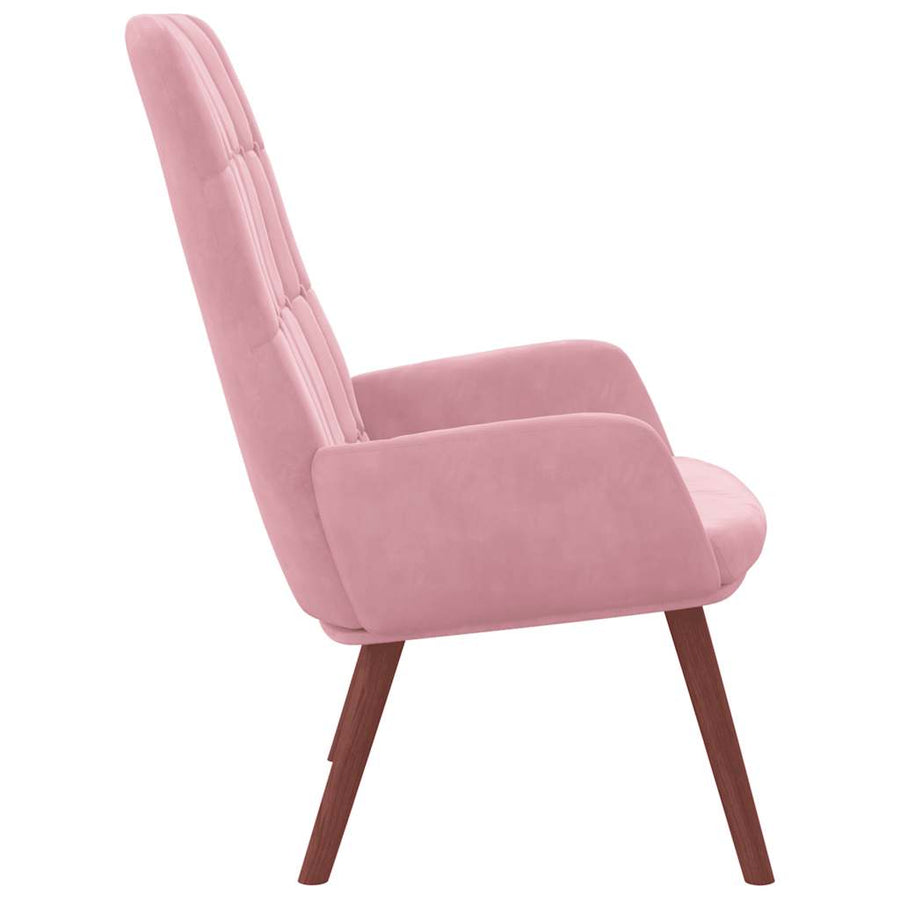 Relaxstoel fluweel roze