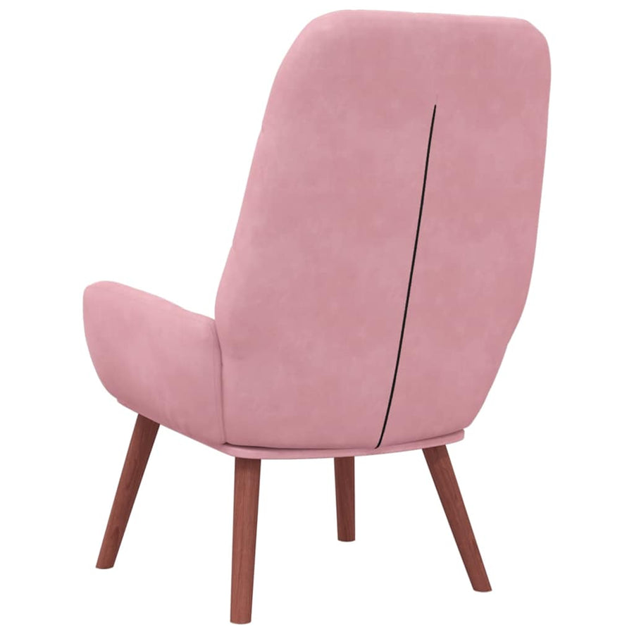 Relaxstoel fluweel roze