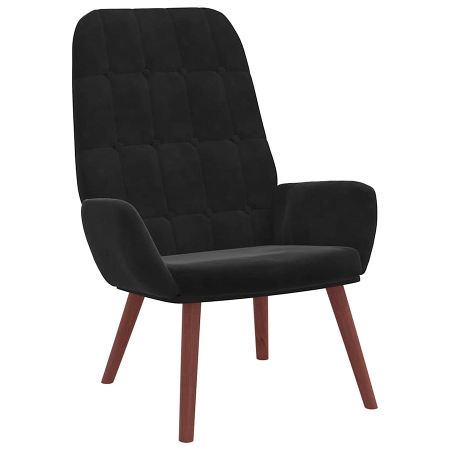 Relaxstoel Fluweel 1 Zwart