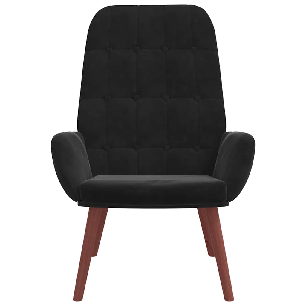 Relaxstoel Fluweel 1 Zwart