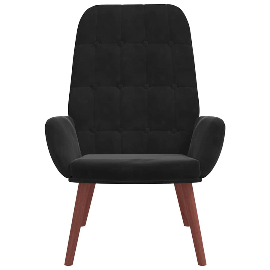Relaxstoel Fluweel 1 Zwart
